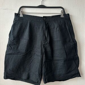 ZARA Men's Black LINEN Blend Shorts Size L